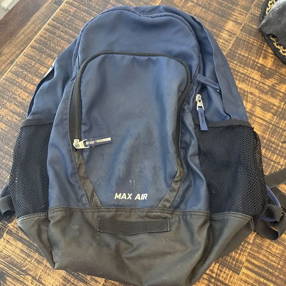 Nike Max Air Backpack Black White Classic Bookbag School Sports Gym Travel Bag
